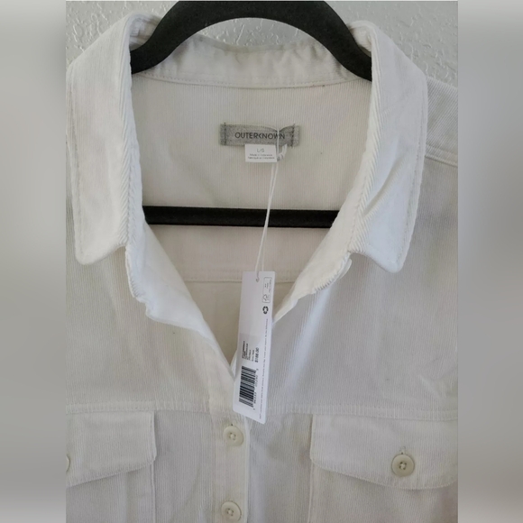 Outerknown Women’s Ivory Soft Corduroy Long Sleeve Jumpsuit Sz: large $180 - Picture 5 of 8